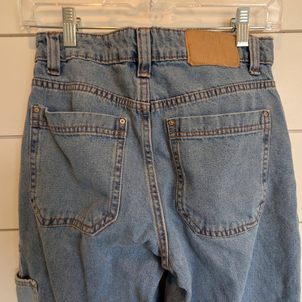 Cotton On Utility Pocket Straight Jeans Color Block Pockets Size 2 High Rise - Picture 9 of 14